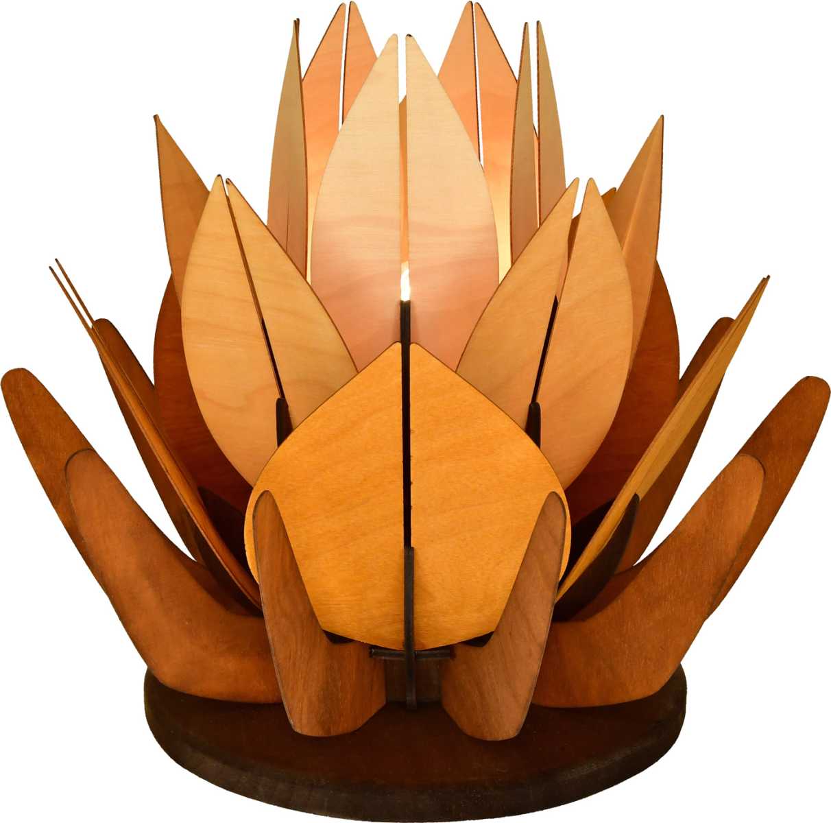 Romantikleuchte, 3-D Lotusblüte Ockertöne Romantikleuchte, 3-D Lotusblüte Ockertöne