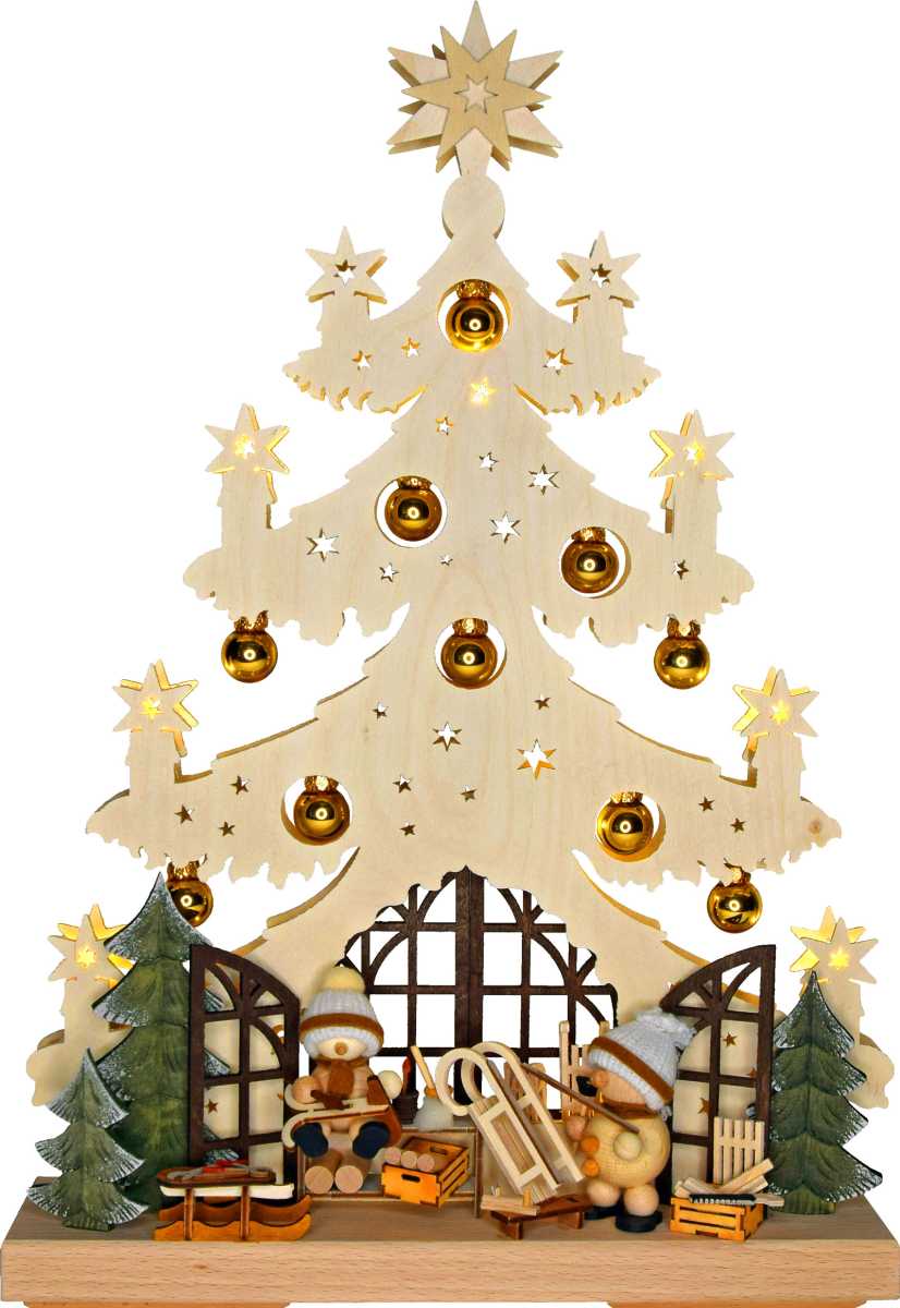 Tanne klein, Schneemänner in der Tannenstube, goldene Kugeln Tanne klein, Schneemänner in der Tannenstube, goldene Kugeln