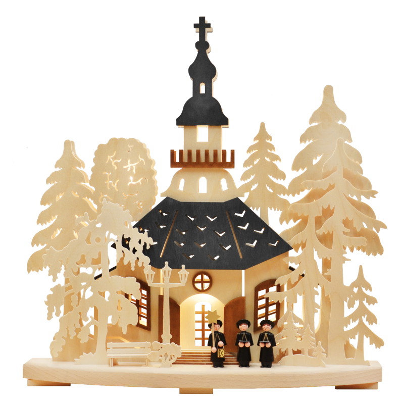 Schwibbogen kl., Kirchgang in Seiffen