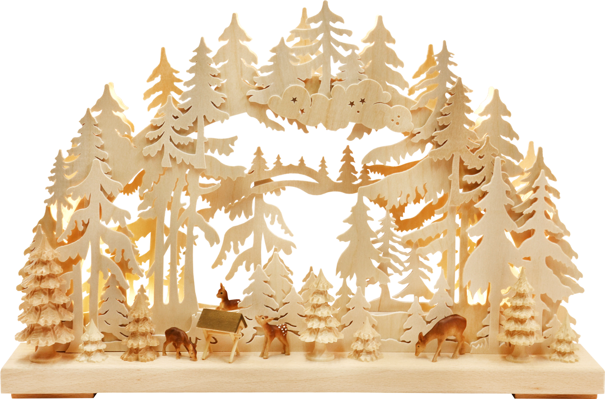 3D-Schwibbogen kl., Rehe auf der Lichtung