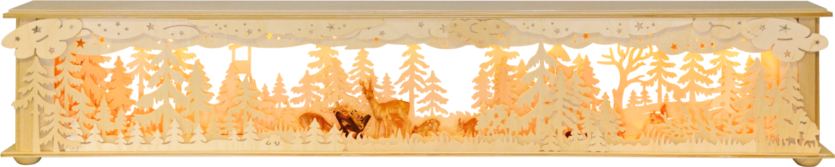 Raumleuchte gr., Futterkrippe im Wald