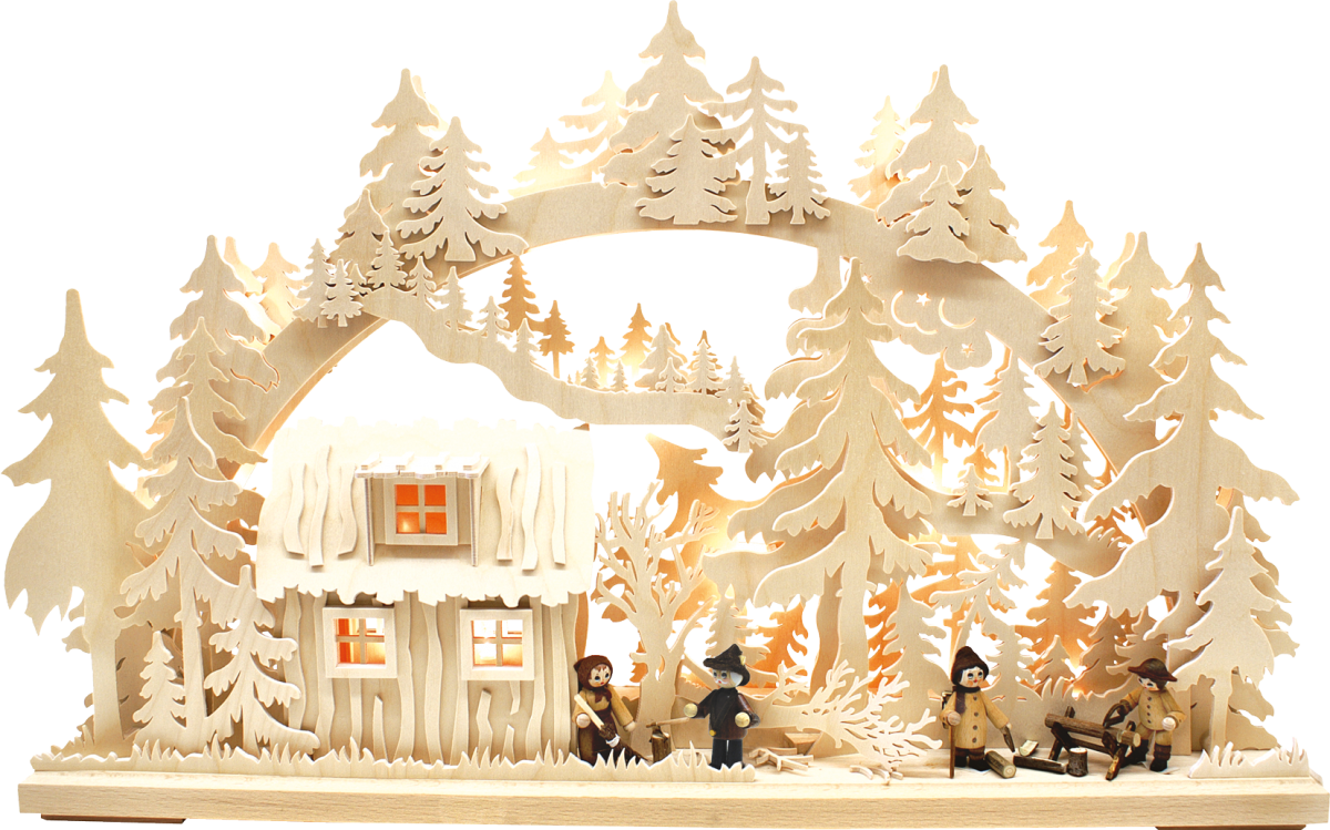 3D-Schwibbogen gr., Blockhütte