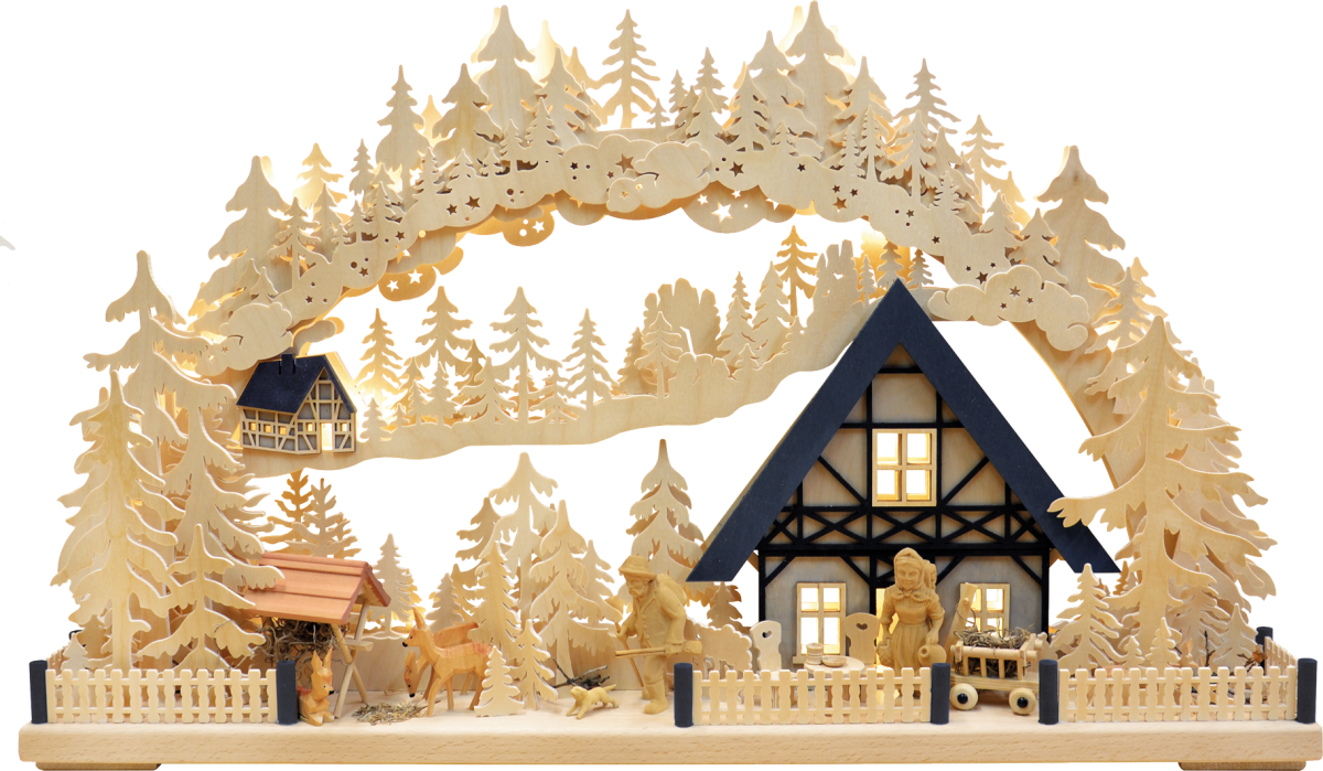 3D-Schwibbogen gr., Haus am Wald, Fachwerk