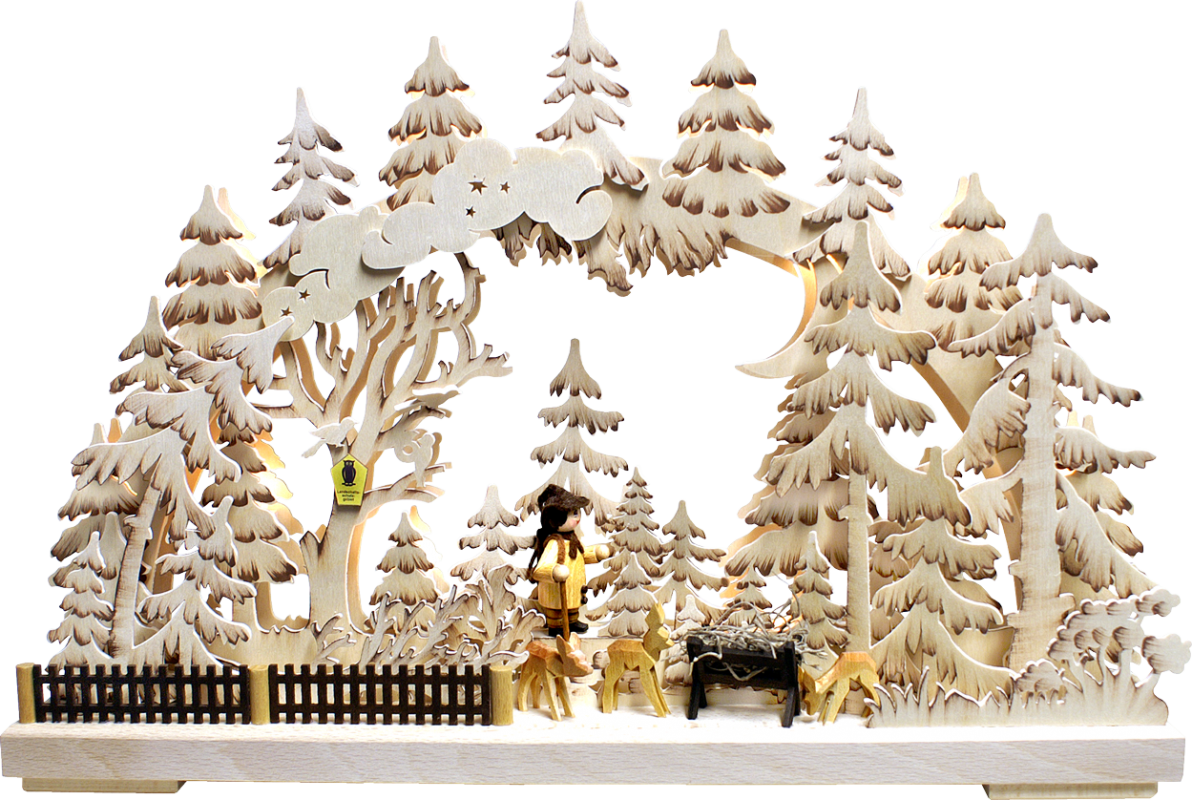 3D-Schwibbogen kl., Naturschutzgebiet, handbemalt braun