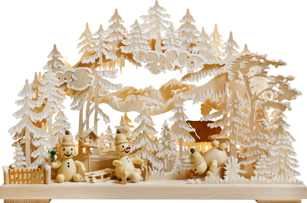 3D-Schwibbogen kl., Schneemannparadies, Raureif