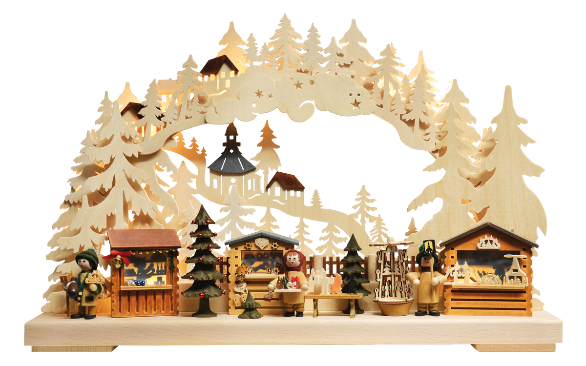 3D-Schwibbogen kl., Seiffener Weihnachtsmarkt