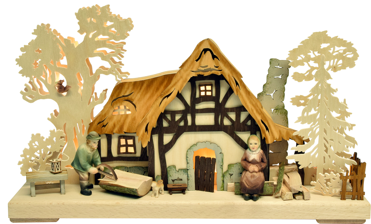 3D-Schwibbogen kl., Uriges Waldhaus