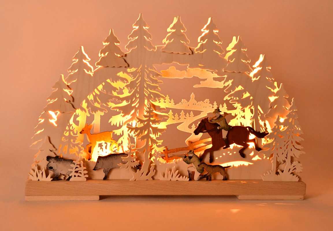 Schwibbogen kl., Jagdszene im Wald