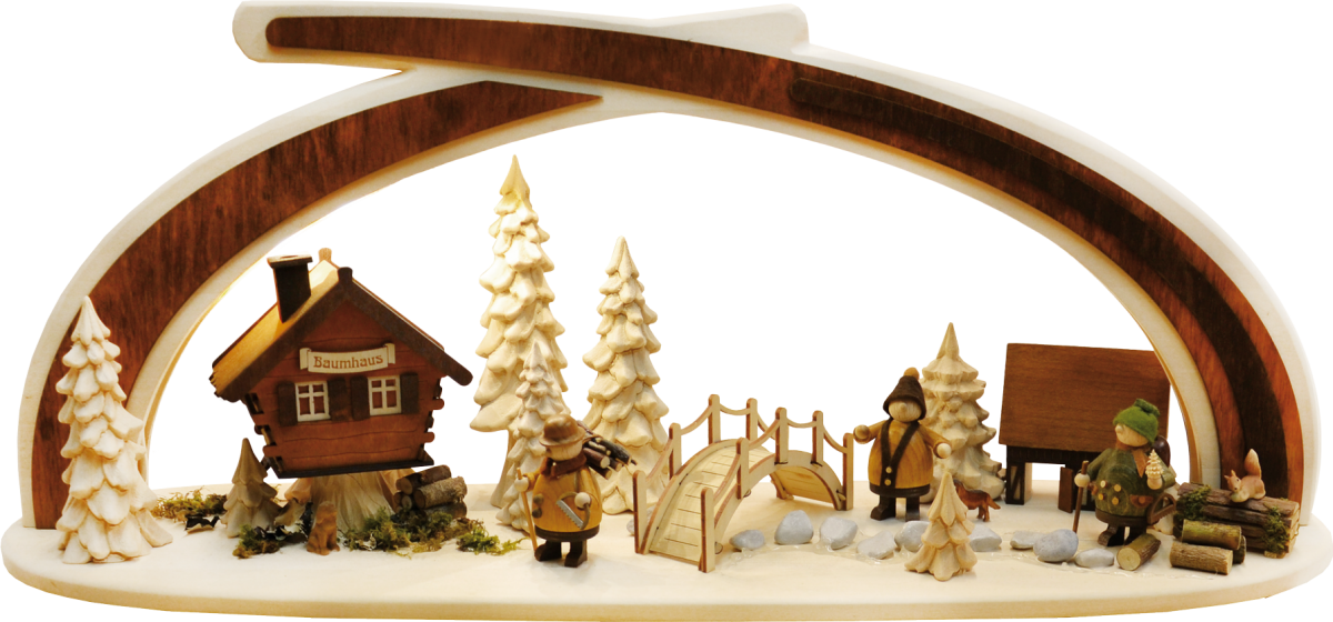 Massivholzbogen,  Am Bach