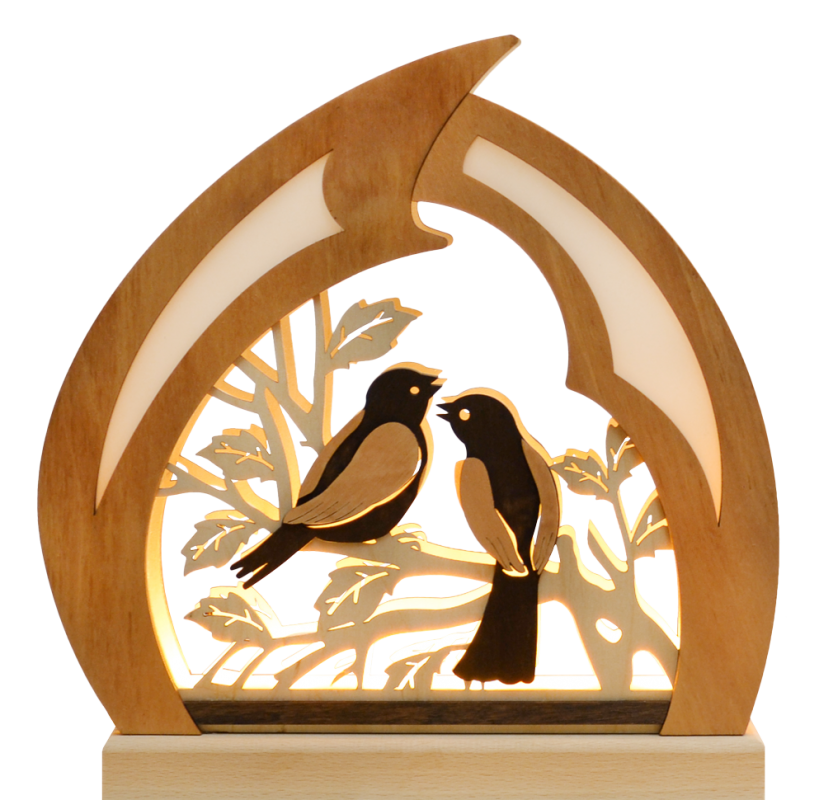 Romantikleuchte Birnbaum, Vögelchen