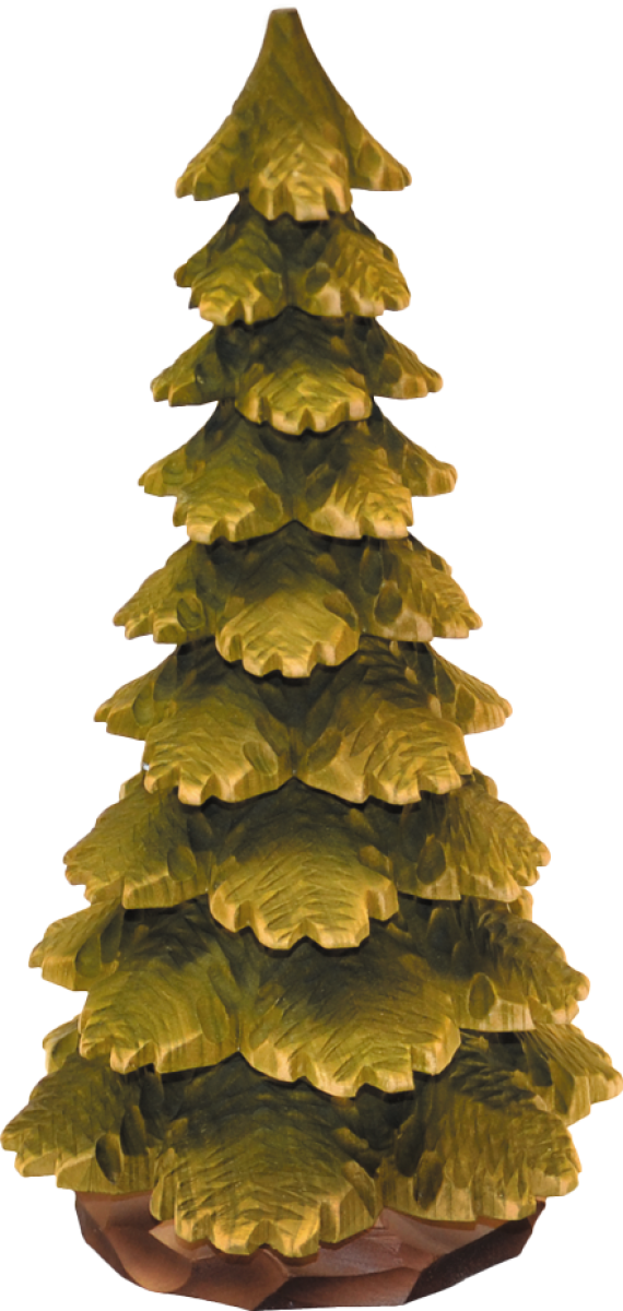 Räucherfichte aus Massivholz, coloriert