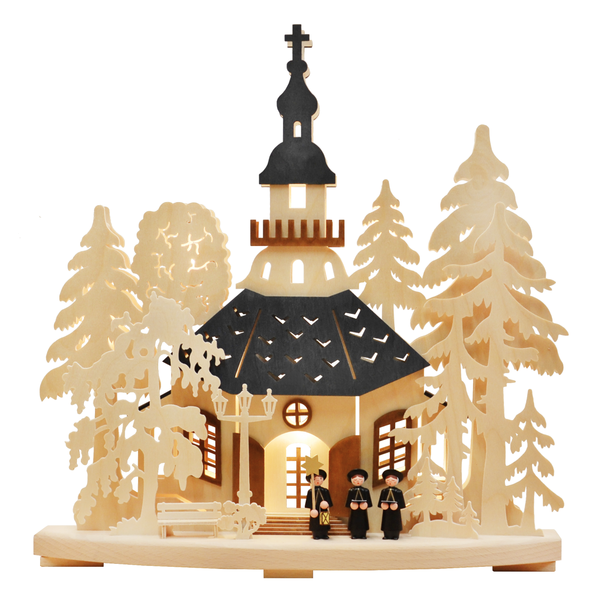 Schwibbogen kl., Kirchgang in Seiffen