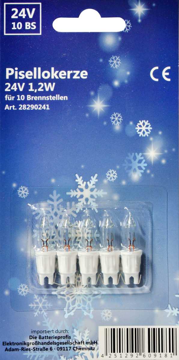 Ersatzglühlämpchen 5 St. f.10er Kette, 24 V, 1,2 W