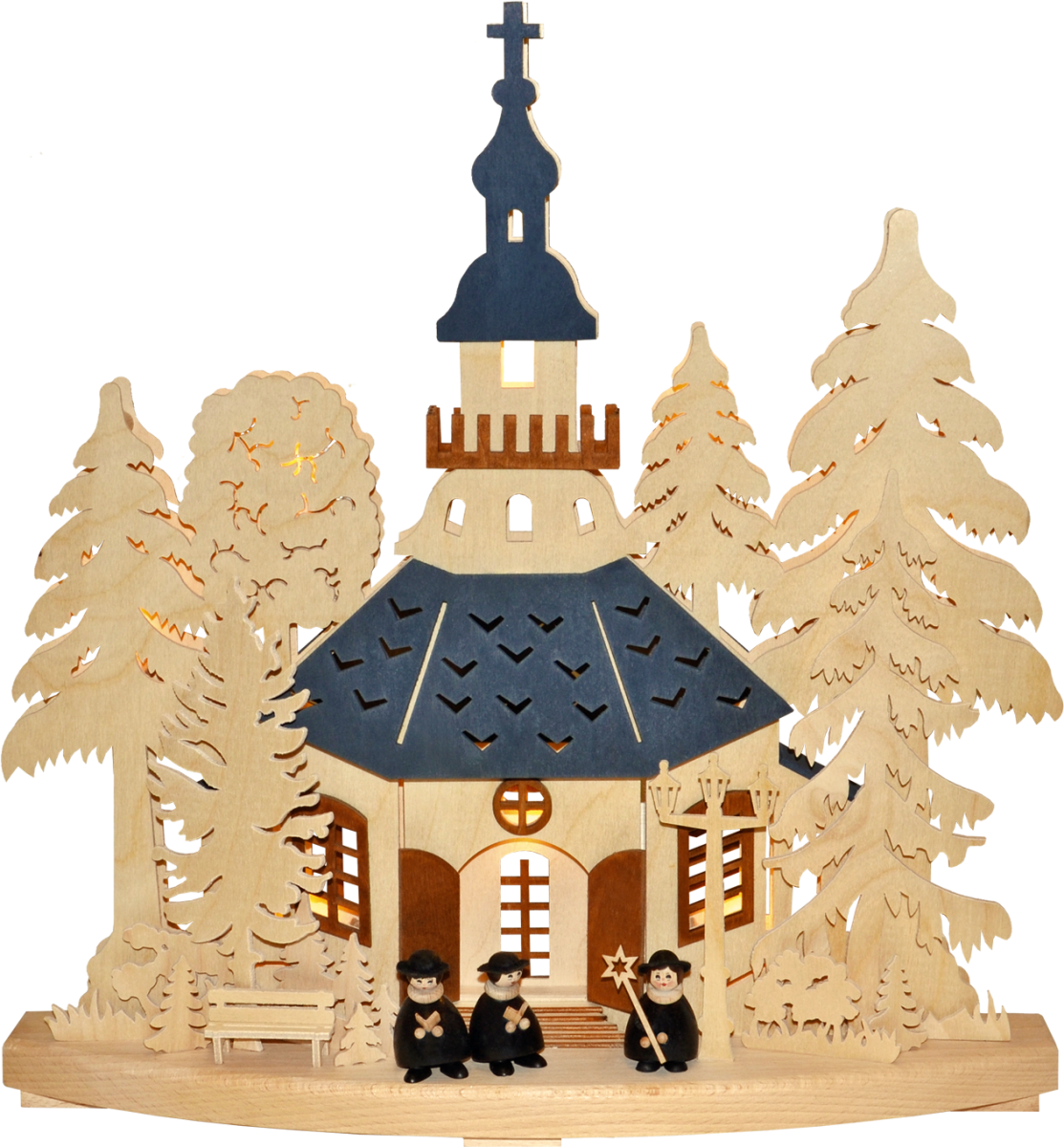 3D-Schwibbogen kl., Kirchgang in Seiffen
