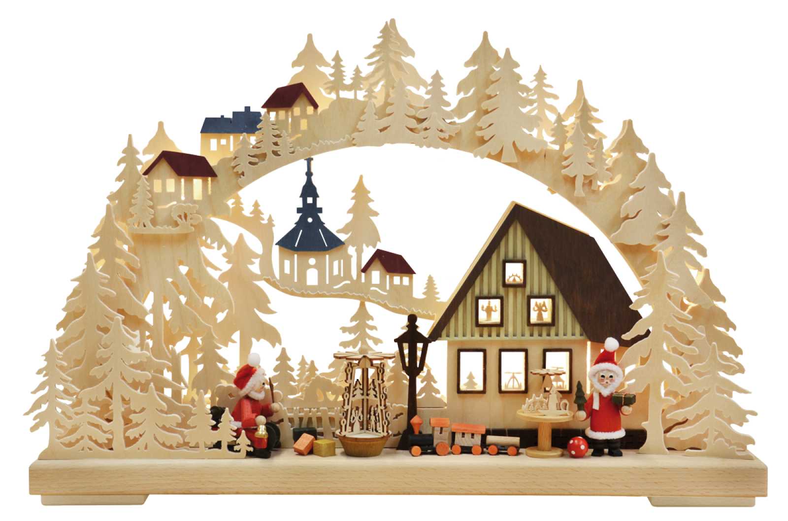 3D-Schwibbogen kl., Weihnachtsmannwerkstatt