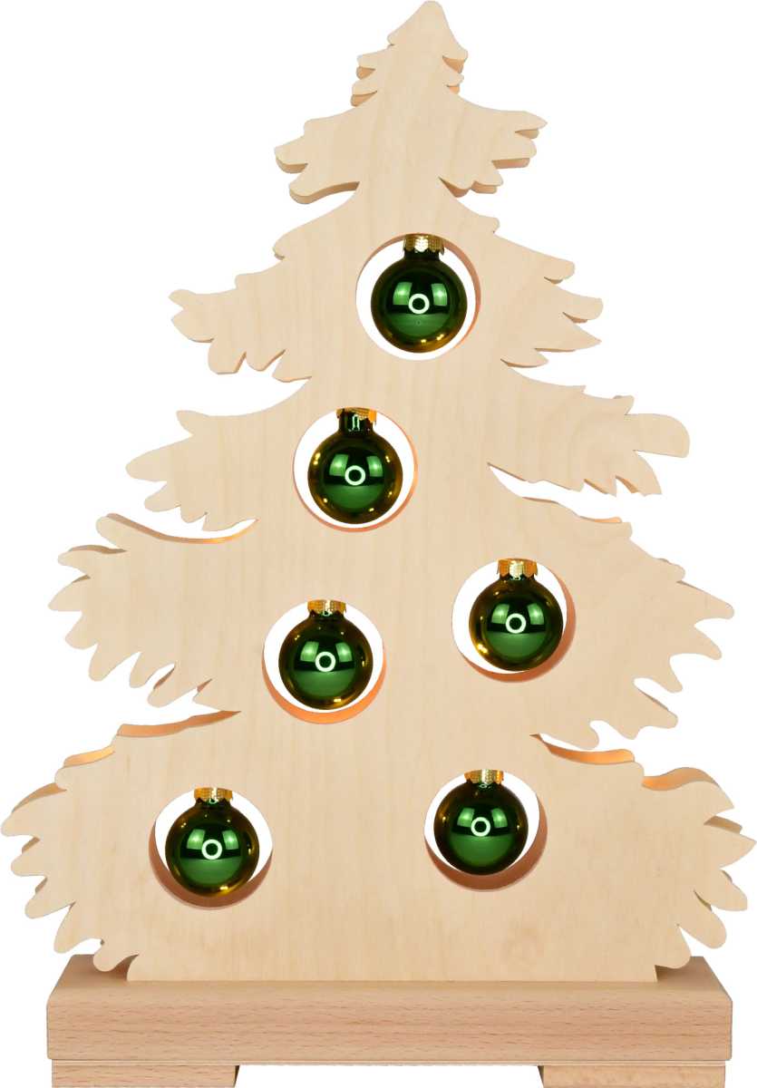 Tanne kl., natur, grüne Kugeln