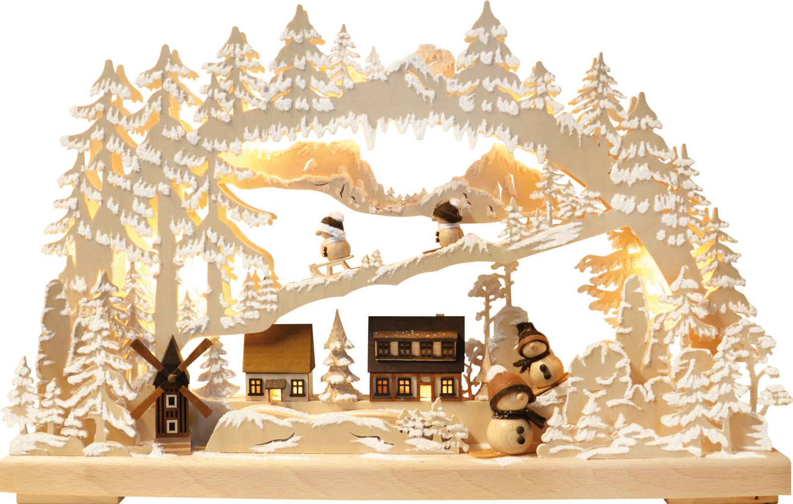 3D-Schwibbogen kl., Winterdorf, Raureif