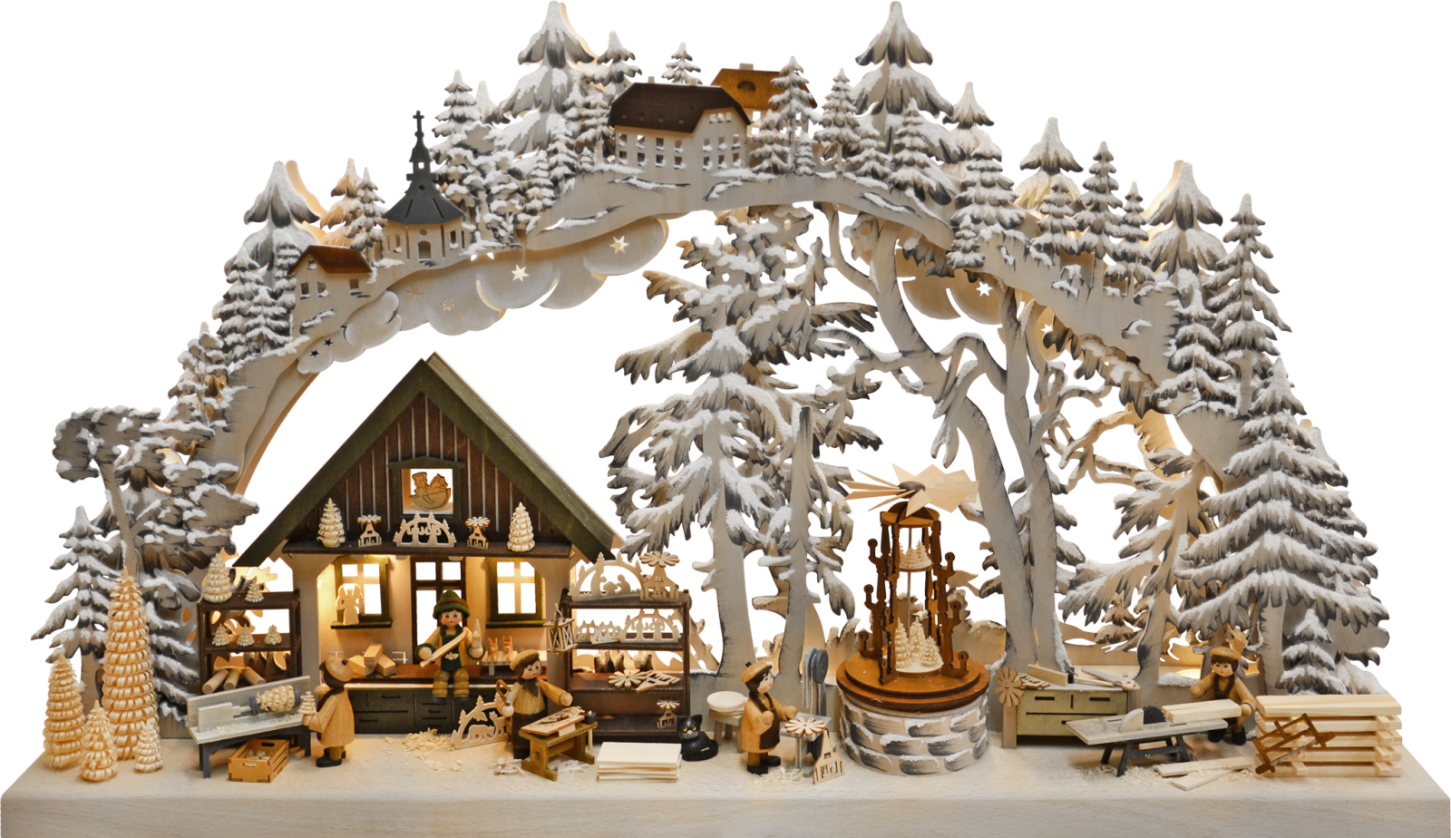 3D-Schwibbogen gr., Kunsthandwerk aus dem Erzgebirge