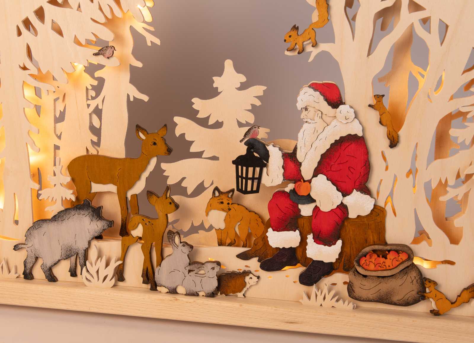 Schwibbogen gr. Weihnachtliche Fütterung im Wald