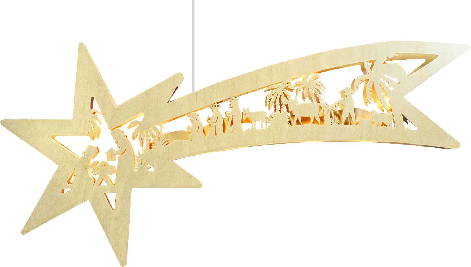 Fensterbild, beleuchtet, Sternschweif, Geburt Christi, LED-Stripe