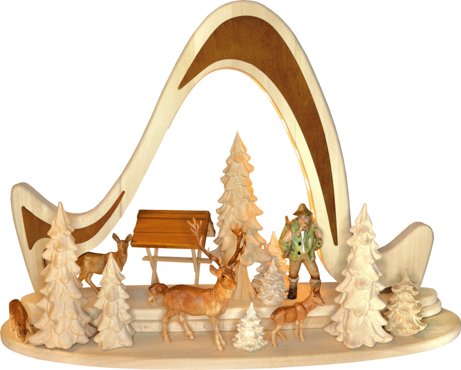 Massivholzbogen, Rehe im Wald