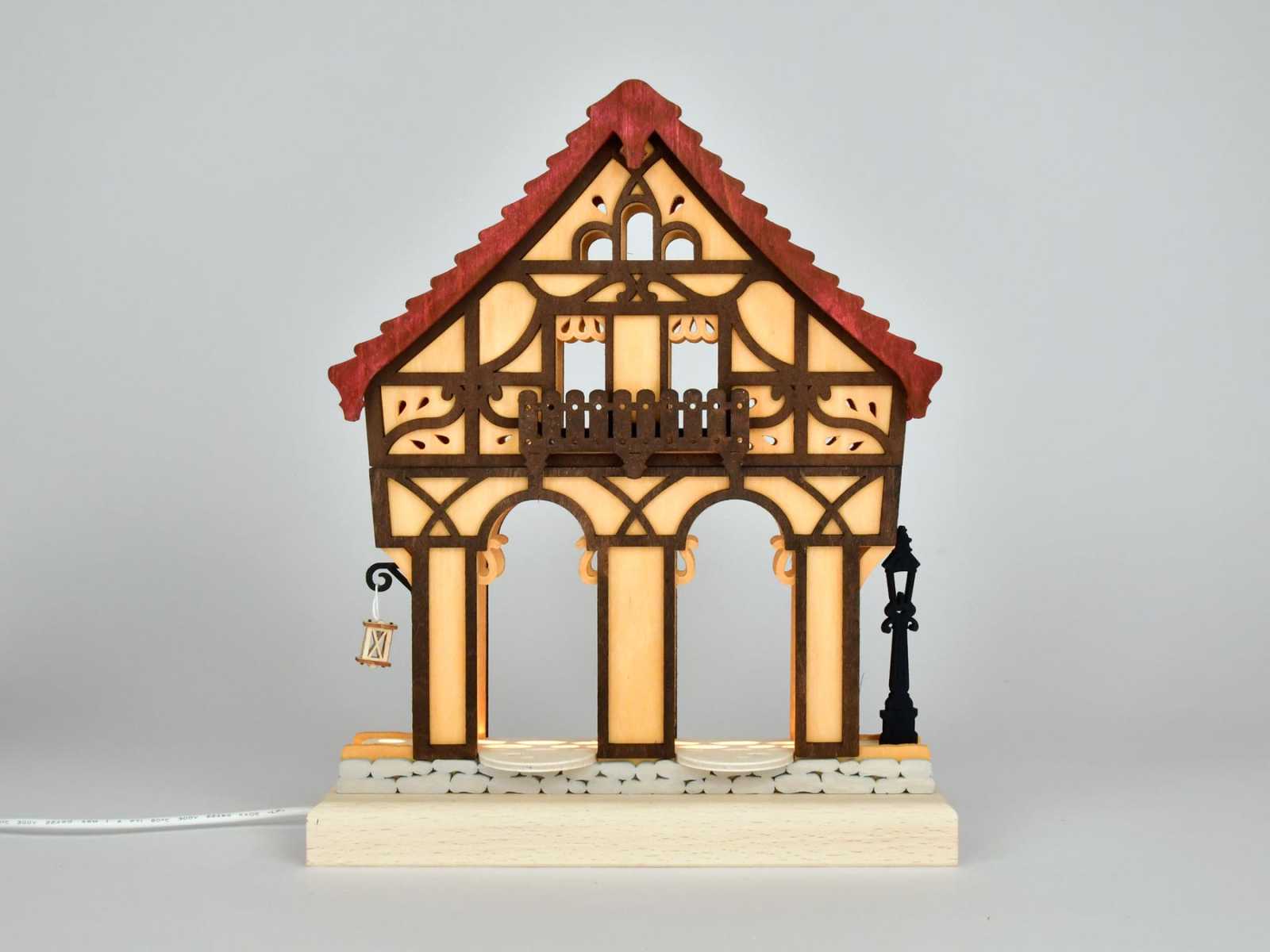 Fachwerkhaus ocker für Sammlerfiguren