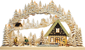 3D-Schwibbogen gr., Holzfäller, Raureif