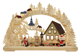 3D-Schwibbogen kl., Weihnachtsmannwerkstatt