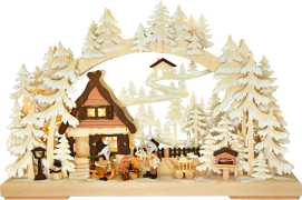 3D-Schwibbogen kl., Weihnachtswünsche, Raureif