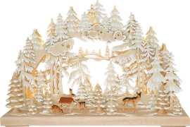 3D-Schwibbogen kl., Rehe auf der Lichtung, Raureif