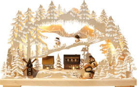 3D-Schwibbogen kl., Winterdorf, Raureif