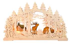 Schwibbogen gr., Rehfamilie im Wald