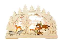 Schwibbogen kl., Jagdszene im Wald