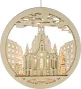 Fensterbild, beleuchtet, Frauenkirche, LED-Stripe