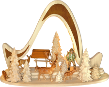 Massivholzbogen, Rehe im Wald